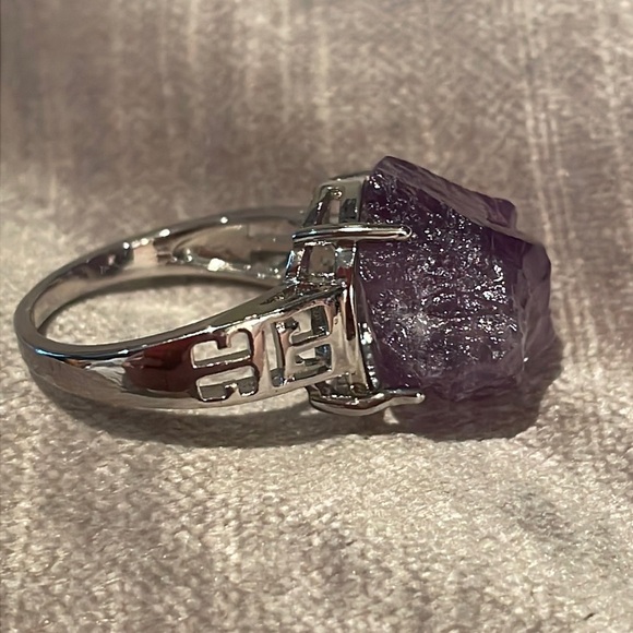 AMETHYST Rough Cut Chunky Ring Size 6 NWOTS - Picture 3 of 9